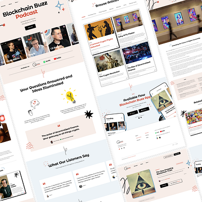 Crypto, Blockchain, NFT, DeFi Podcast/Blog UI/UX Design ai agent bitcoin blockchain blog blogger crypto cryptocurrency defi design ethereum landing page meme coin nft podcast solana ui design uiux ux design web design website