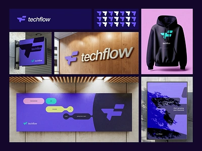 Case Study of Techflow Branding branding graphic design logo