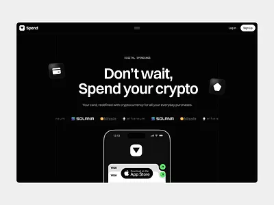Crypto Card Hero Section [concept] animation app bank bitcoin card crypto ethereum hero section solana ui uiux web design web3
