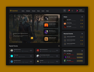 GameHub gaming dashboard dashboard ui esports game analytics game stats gamer ui gaming community gaming dashboard gaming dashboard design] gaming e dashboard leaderboard design multiplayer video games