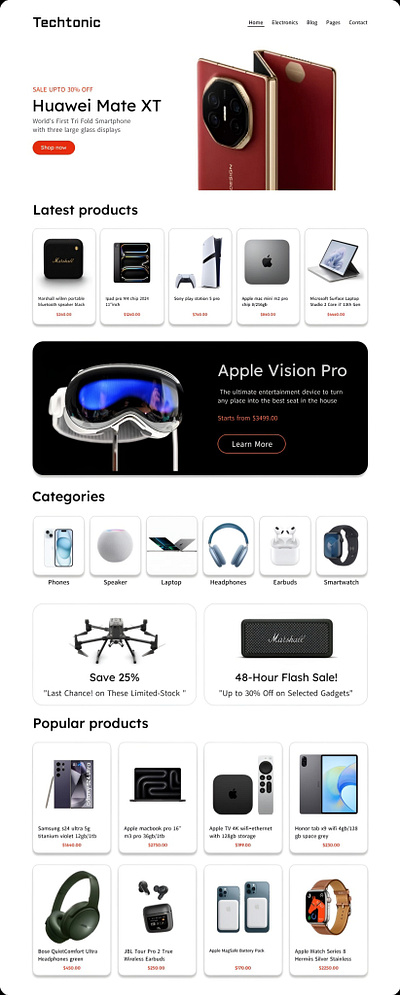 Techtonic - concept ui design ux design web design