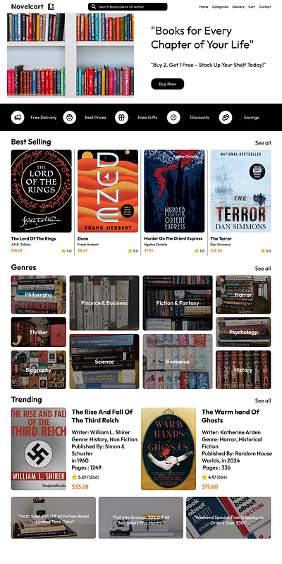 Novelcart - concept ui design ux design web design