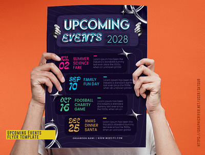 Upcoming Events Flyer Template a4 flyer template branding creative download template event highlights event planner event planning flyer template graphic design layout poster printable flyer promotional design psd template satgur flyers upcoming events flyer