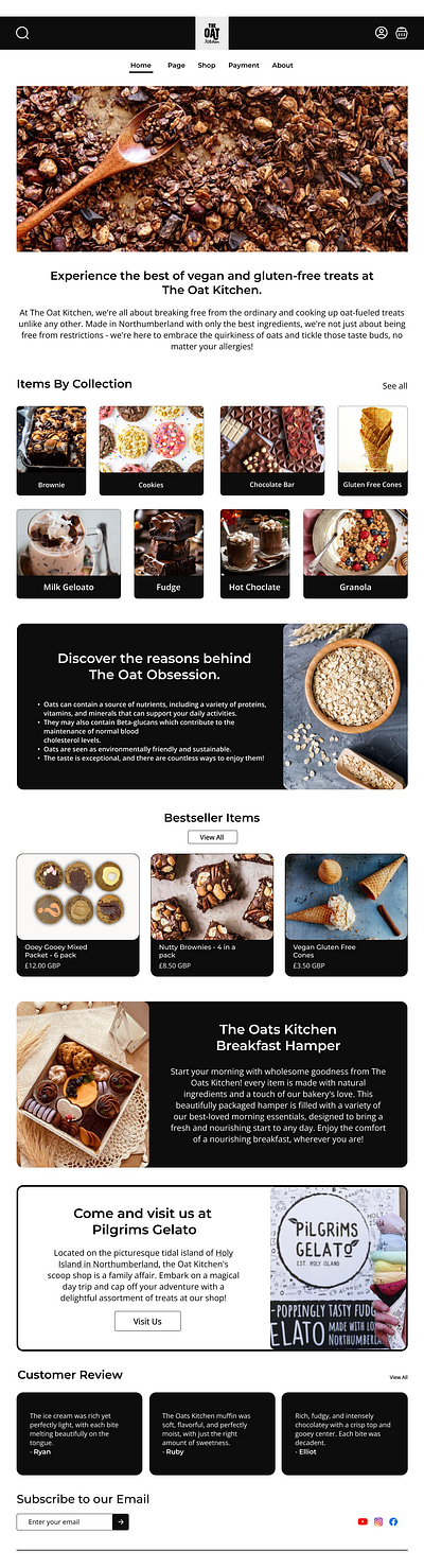 The Oat kitchen - Redesign ui design ux design web design