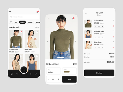 Fashion Store UI app design clothing ecommerce fashion minimal store design ui uidesign ux visual design