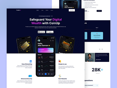 Cypto App Website Design bitcoin blockchain business crypto design ethereum figma landing page saas trading ui ui design uiux web design website