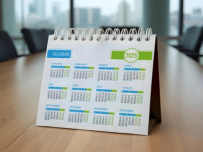 2025 Blue and Green colorful calendar design 12 months 2025 calendar 2025 calendar ideas blue and green calendar branding business colorful calendar corporate creative desktop calendar graphic design illustration landscape minimalist one page stationery vector week starts on monday yearly calendar