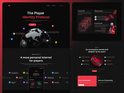 XBorg: Player Identity Protocol design app branding coin dark mode design ecosystem game gamers gaming global graphic design homepage interface landing page logo player token ui web3