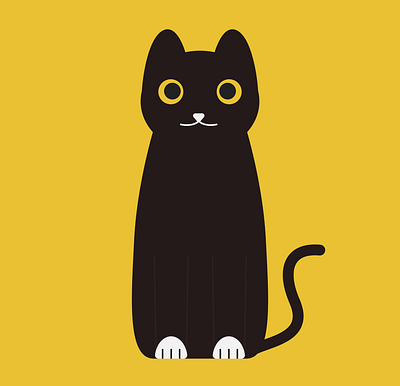 Blacky the Black Cat black black cat branding cat cat illustration figma graphic design illustration illustrator logo photoshop simple illustration yellow yellow design yellow illustration