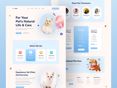 Pet Care Website agency app desing home page landing landing page minimal online pet shop pet app pet care pet care website pet health care pet service pet shop pet store pet website ui design ux design web website website design