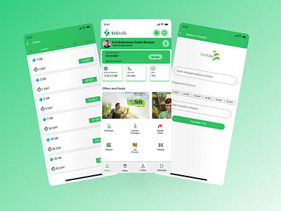 Redesign of Teletalk Mobile App teletalk mobile app design