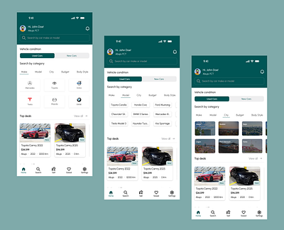 Home Screens for Car Sales App! branding carsalesap dribbbleshots graphic design mobiledesign ui uiux