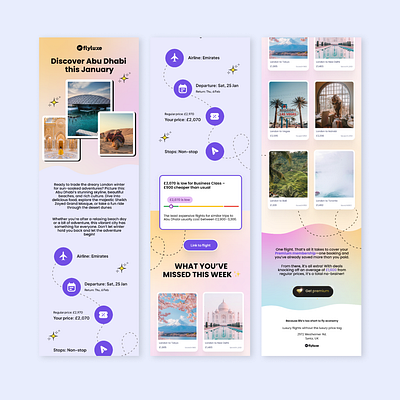 Newsletter for travel startup branding email email design graphic design mail mailing newsletter template newsletters template ui