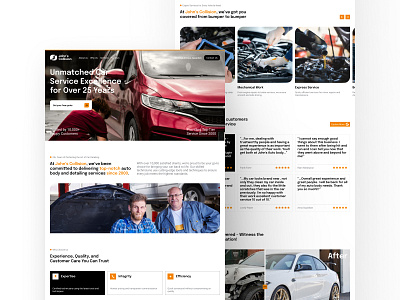 John's Collision – Auto Body Repair Landing Page branding car design graphic design landing page logo minimalistic ui ux web website