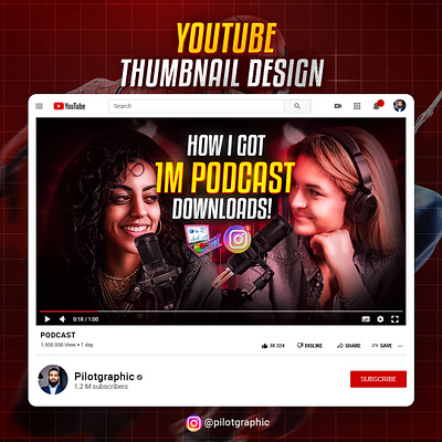 Podcast YouTube Thumbnail Design banner branding branding design brochure design business cover cover art flyer graphic design logo manipulation motion graphics photo editing podcast post print design social media post thumbnail ui youtube