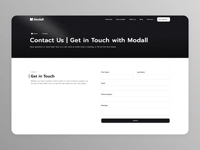 Contact Page Website Design for Software Company contact landing page contact page form submission landing page software company ui web design web development website design