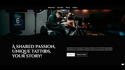 SuperTattoo Studio - Website Design & Webflow Development dark graphic design grim landing page studio tattoo ui ui design ux web design web development webflow website