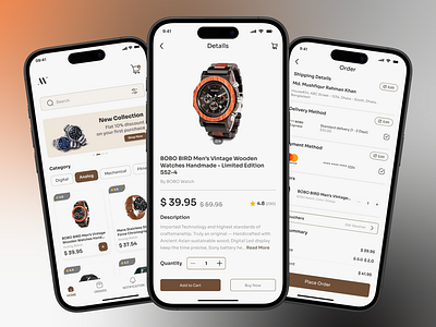 E-Commerce App UI Design design e commerce figma mobile app ui ui ux ux watch