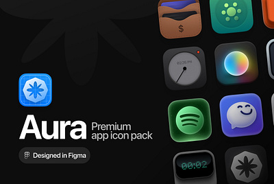 Aura-App icon pack 3d app icon chat crypto dark mode design asset details figma free free asset graphic design icon icons light mode logo minimal shadow shiny vector wallet