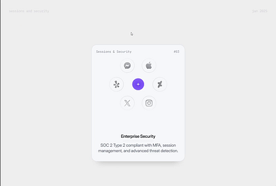 Sessions and security modal for EntityOS design minimal ui uiux uiux design