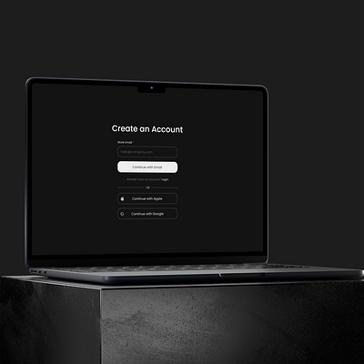 Minimal Dark Mode Signup Screen dark mode ui login page login screen minimal signup screen signup screen user interface