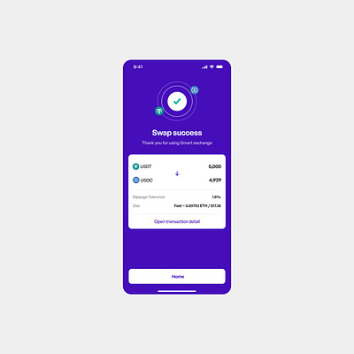 Swap success 🥳 crypto design illustration mobile app mobile design product design ui ux uxui