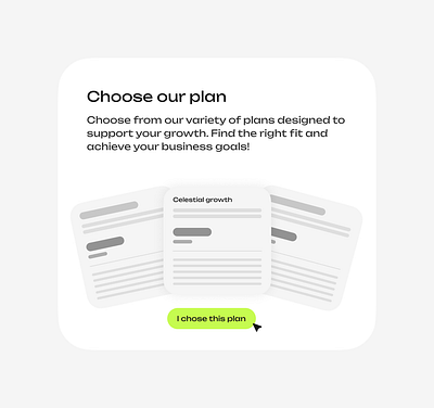 Choose Our Plan Card UI card clean design illustration minimalist modern motion graphics plan process simple typography ui ui ux ux