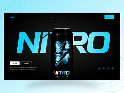 Energy ⚡ Drink Nitro Ui Design drinkwebsite energydrinkui figmadesign herosection inspiration nitrodrink productdesign rejoanrejuuix uxuidesign