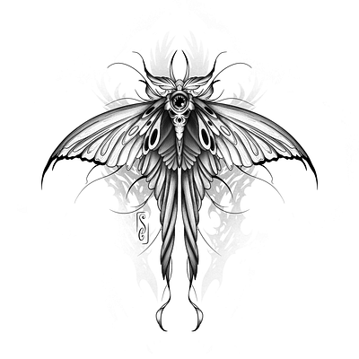 Moth - Tattoo art black and white butterfly butterfly tattoo dark dark art ink line art moth moth tattoo tattoo tattoo idea