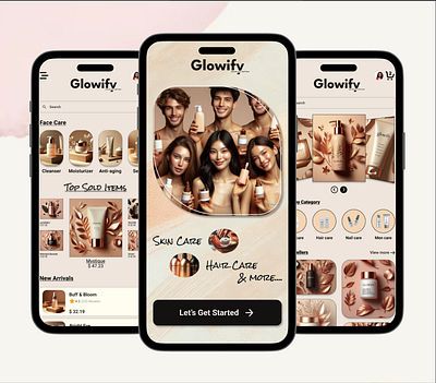 Glowify Mobile App Design: IOS Android UI/UX Designer app application branding logo ui uiux ux