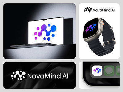 NovaMind, AI - Modern Artificial Intelligence Logo Design ai ai logo artificial intelligence artificialintelligence brand branding deep learning design icon logo logo design logo designer logodesign logotype machine learning minimal logo modern logo tech logo