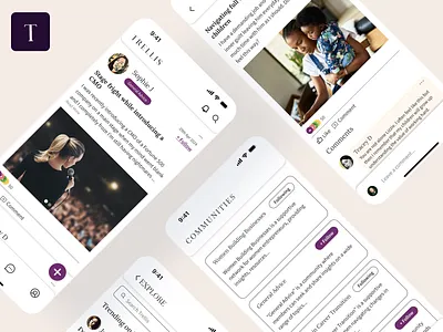 Trellis - Women Supporting Women 121 chats aesthetic branding comment communities like minimalistic posts support ui uiux ux women