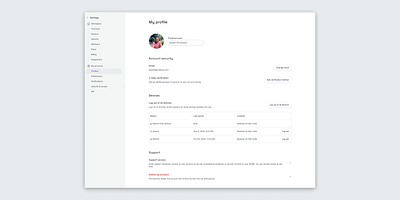 User profile - Cohezly design system product design saas ui user profile