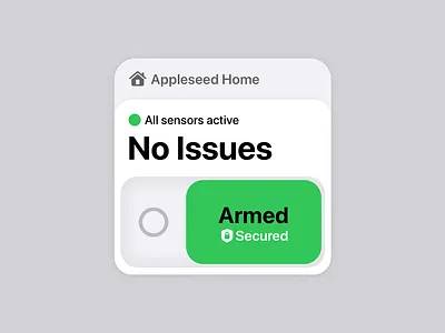 Home Security Widget app design design token ios security toggle trigger widget