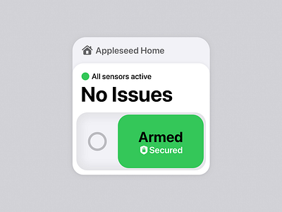 Home Security Widget app design design token ios security toggle trigger widget