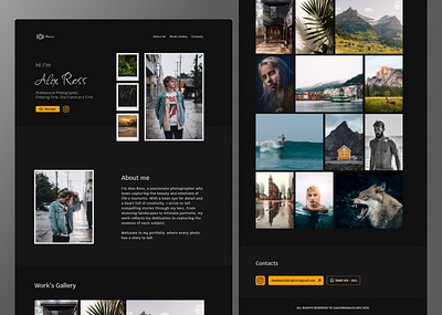 Photographer Portfolio Website aesthetic branding dark design elegant gallery graphic design minimalist design modern design portfolio ui web