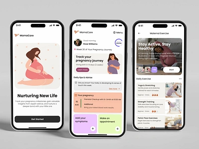 Pregnancy Monitoring App app design design health health app illustration interface ios mobile app mobile application mobile design mobileapp pregnancy app pregnancy tracker pregnancy tracker app product design tracker app ui uiux ux