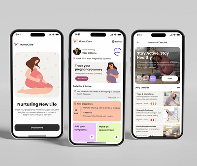 Pregnancy Monitoring App app design design health health app illustration interface ios mobile app mobile application mobile design mobileapp pregnancy app pregnancy tracker pregnancy tracker app product design tracker app ui uiux ux