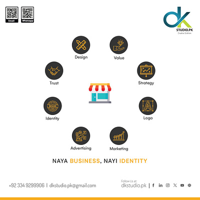 Naya Business, Nayi Identity with Dkstudio.pk app branding design graphic design illustration logo typography ui ux vector