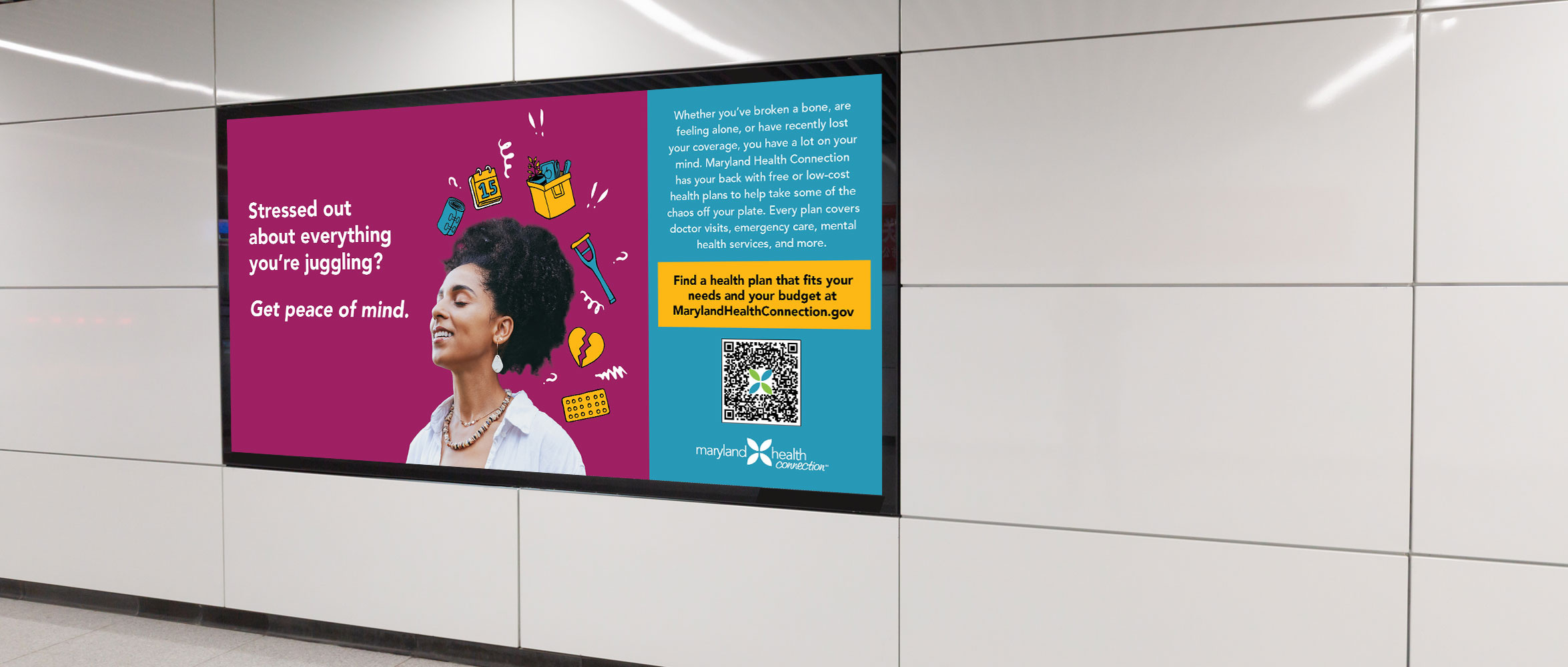 Illustrative Healthcare Campaign billboard design graphic design healthcare illustration photography social