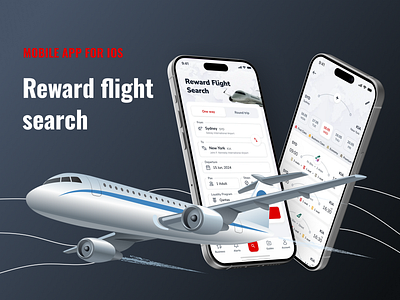 Reward Flight Search. iOS App mobile. airwaves business design system flight app flight ticket search ios app reward flight ui kit uiux design uiux mobile