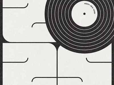 Happy New Year 2025 2025 design hand drawn happy new year illustration lettering mightymoss record typography vinyl