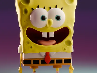 SpongeBob SquarePants 3d blender character illustration no ai spongebob squarepants stylized