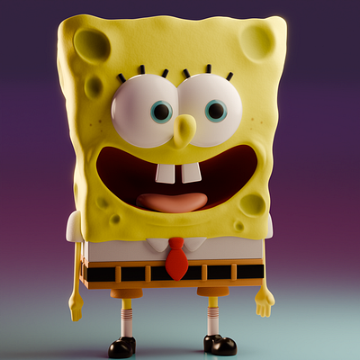 SpongeBob SquarePants 3d blender character illustration no ai spongebob squarepants stylized