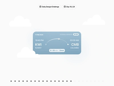 ✈️ Flight Ticket Widget for iOS | Daily Design Challenge design challenge design concept flight ios plane ticket ui ux widget