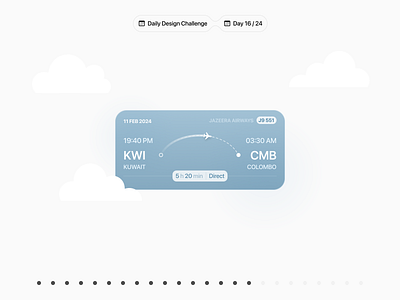 ✈️ Flight Ticket Widget for iOS | Daily Design Challenge design challenge design concept flight ios plane ticket ui ux widget