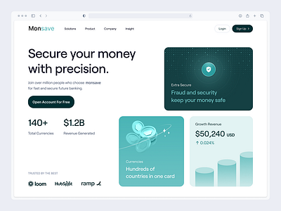 Fintech Hero fintech landing page ui uiux website design