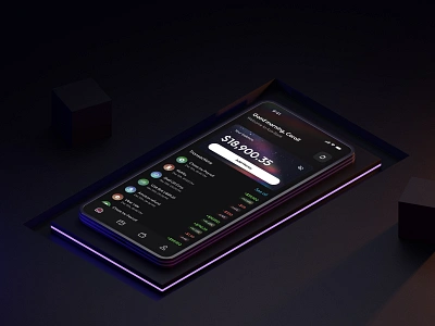 Fintech Banking Mobile App UI application balance bank app banking card charts clean ui credit score dark theme dashboard featured fintech ios mobile banking mobile ui popular saas spendings transactions ui