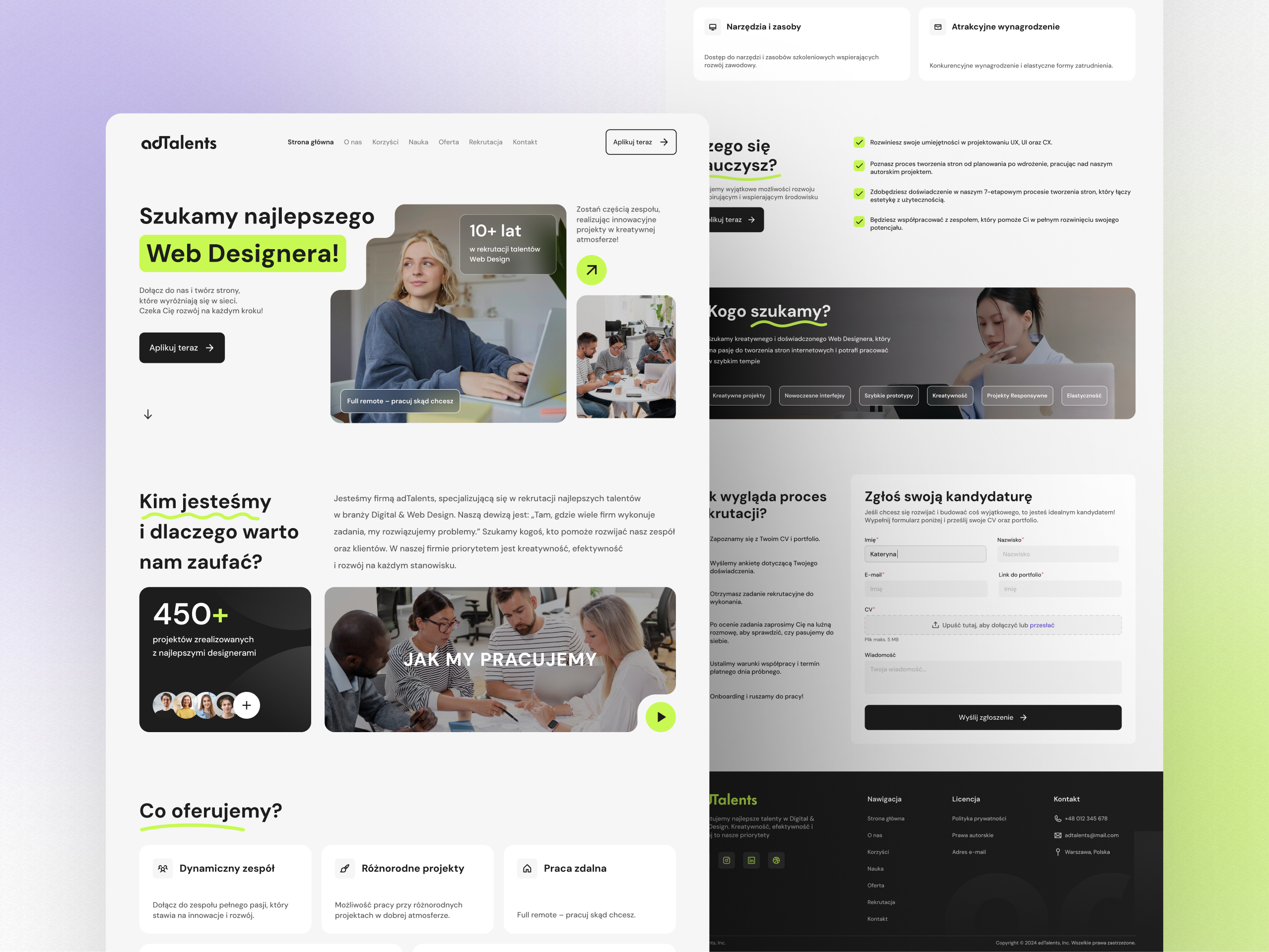 Recruitment Landing cleandesign creativeagency figmadesign job landing landingpagedesign minimalistdesign modernui recruitment recruitmentlanding webdesign