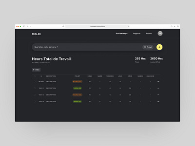 Time-sheet Ui design crm dark dashboard design minimalist time sheet timesheet ui ui design ux uxui